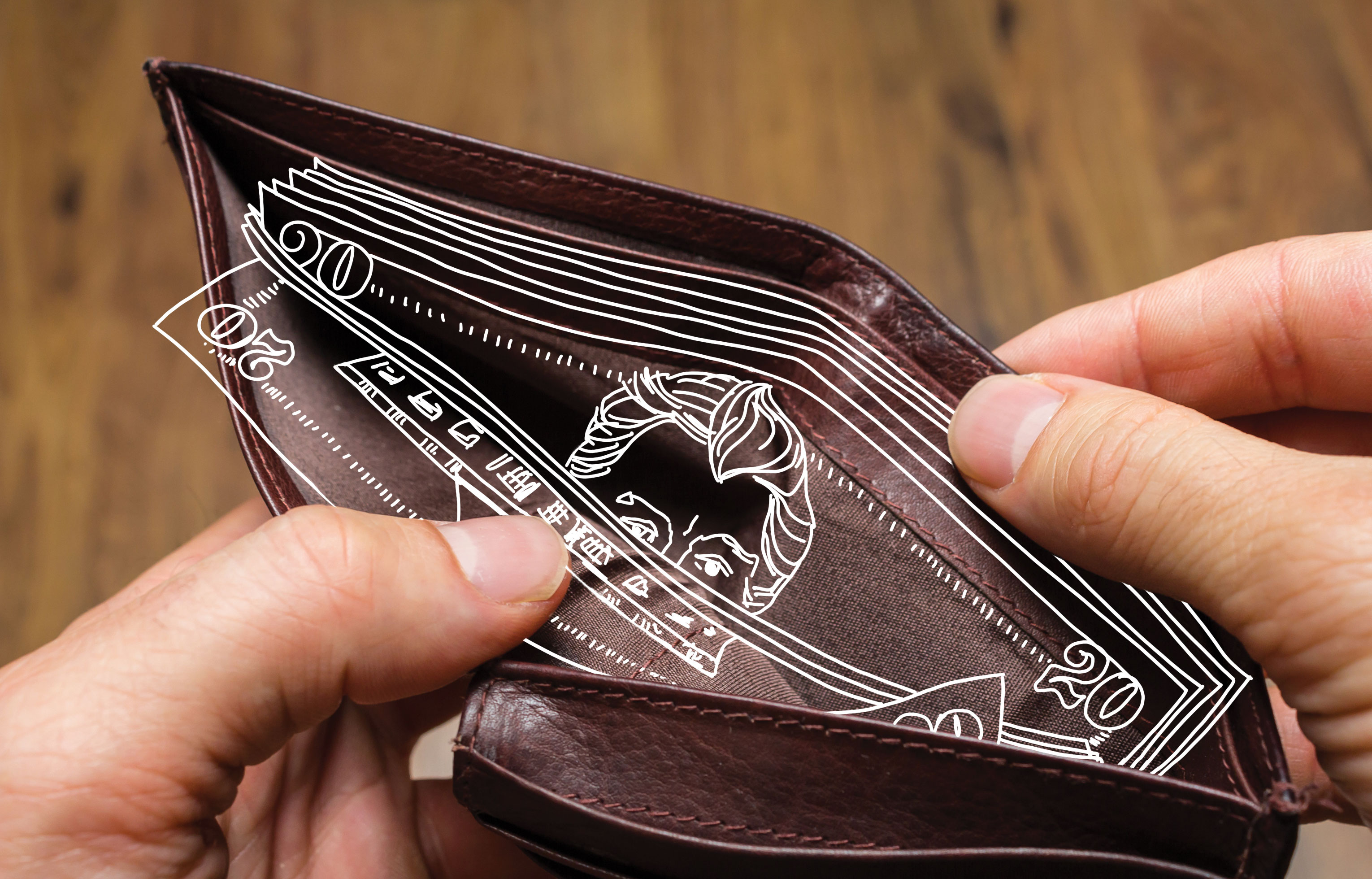 An open wallet